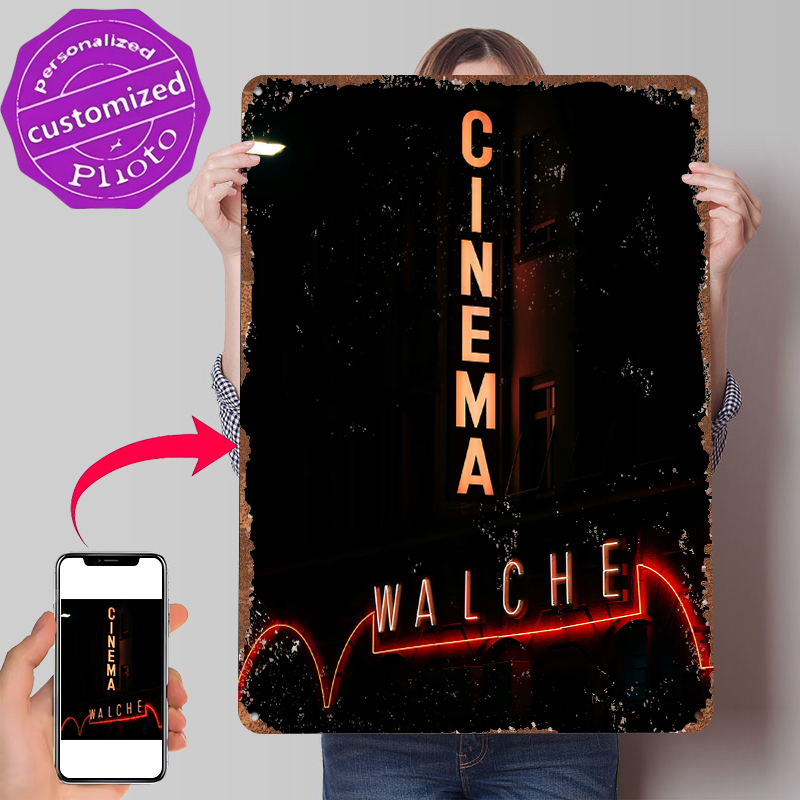 Home Cinema Interiors - Cinema Neon Sign Metal Poster Wall