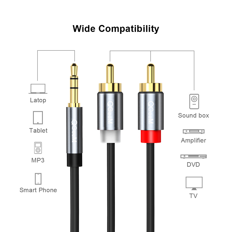 QGeeM RCA Cable 2RCA to 3.5 Au - Klipsch Home Cinema incelemesi ve fiyatı