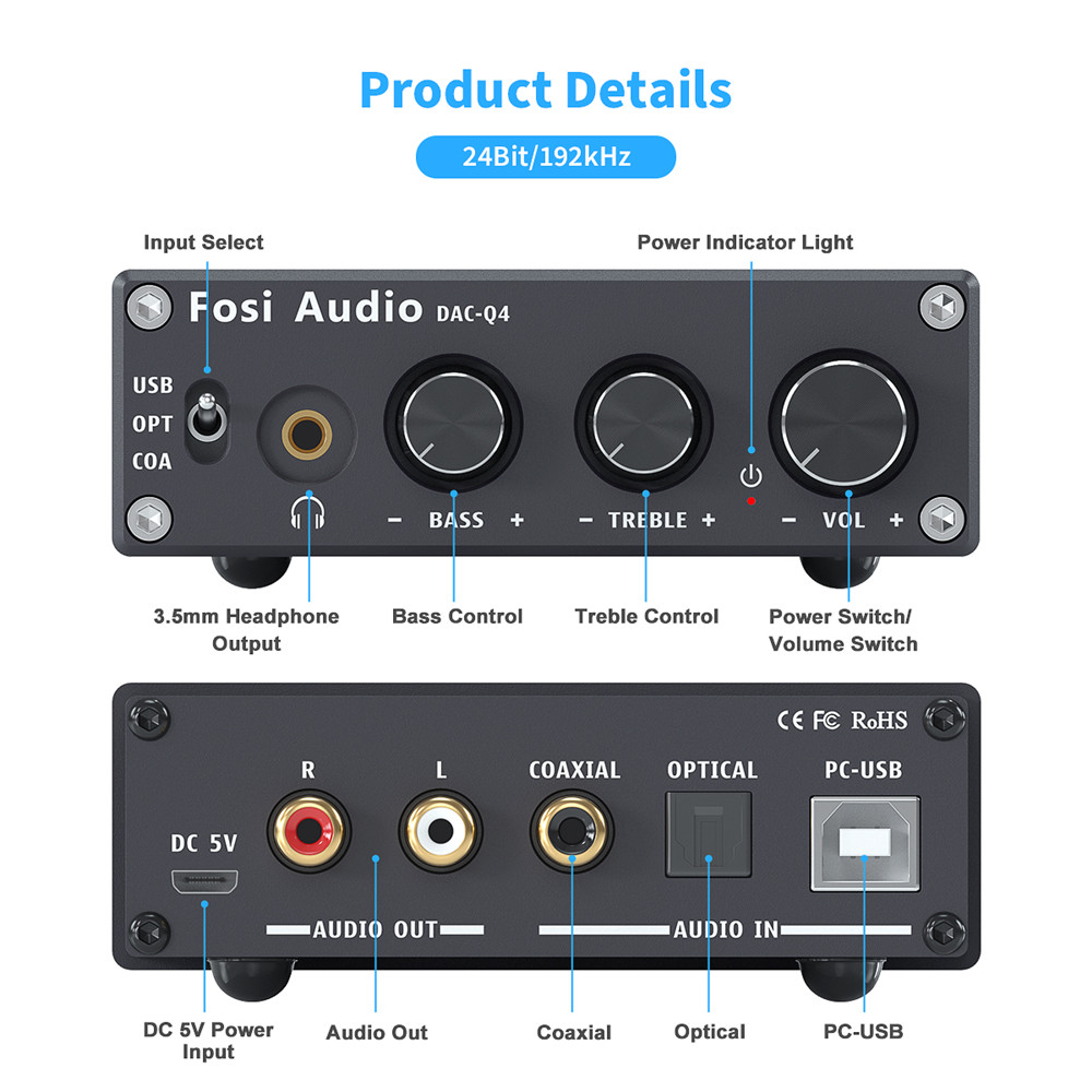Fosi Audio Q4 Mini Stereo USB  - Surround Sound Decoder incelemesi ve fiyatı