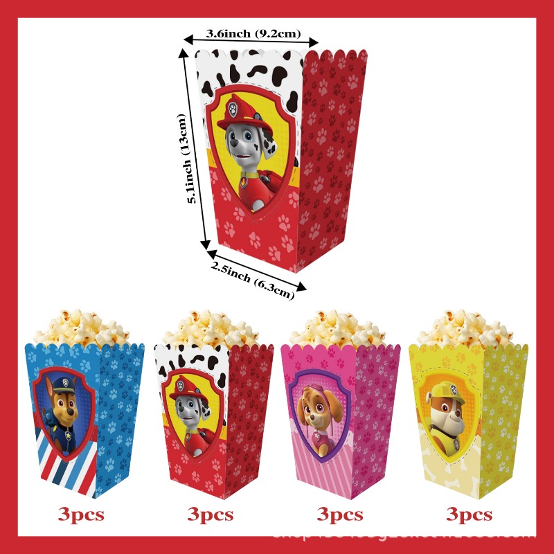 12Pcs Paw Patrol Popcorn Box P - Home Cinema Marshall incelemesi ve fiyatı