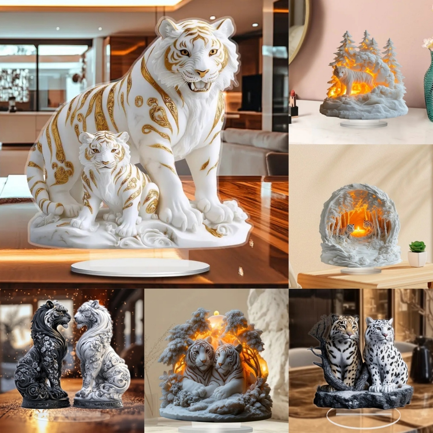 Two Tigers Statue,2D Flat Anim - Home Cinema Classic incelemesi ve fiyatı
