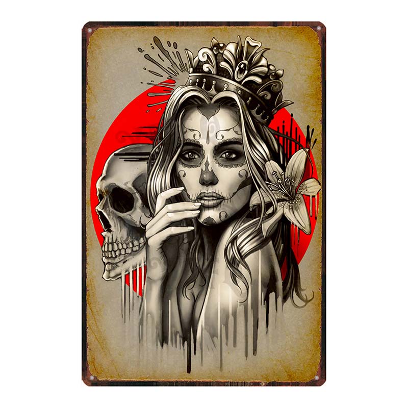 【YZFQ 】 Sugar Skull Plaque Met - Home Cinema Restaurant incelemesi ve fiyatı