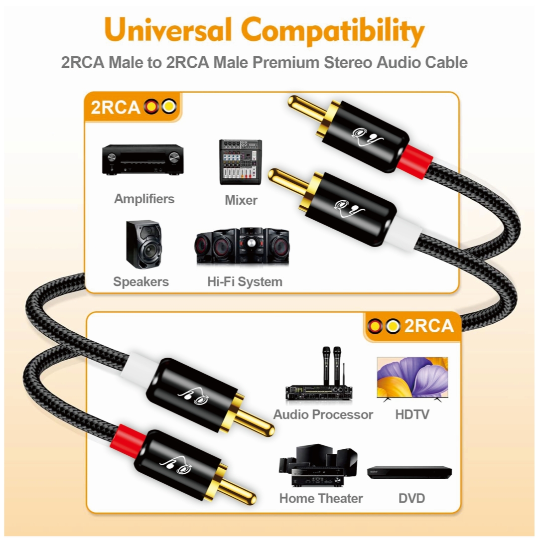 RG 2 RCA to 2 RCA Stereo Cable - Home Cinema Theater incelemesi ve fiyatı