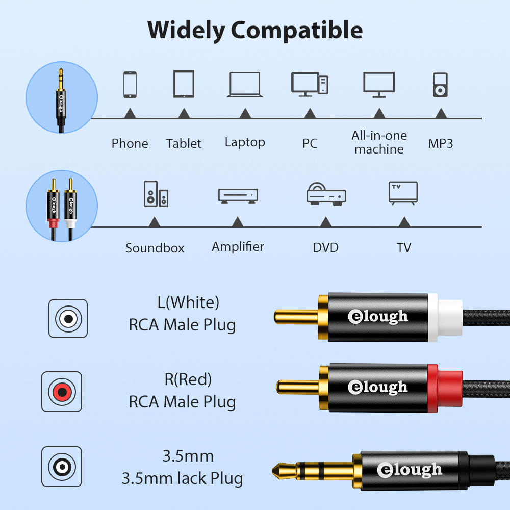 Elough RCA Cable AUX RCA Speak - Home Cinema Tv incelemesi ve fiyatı