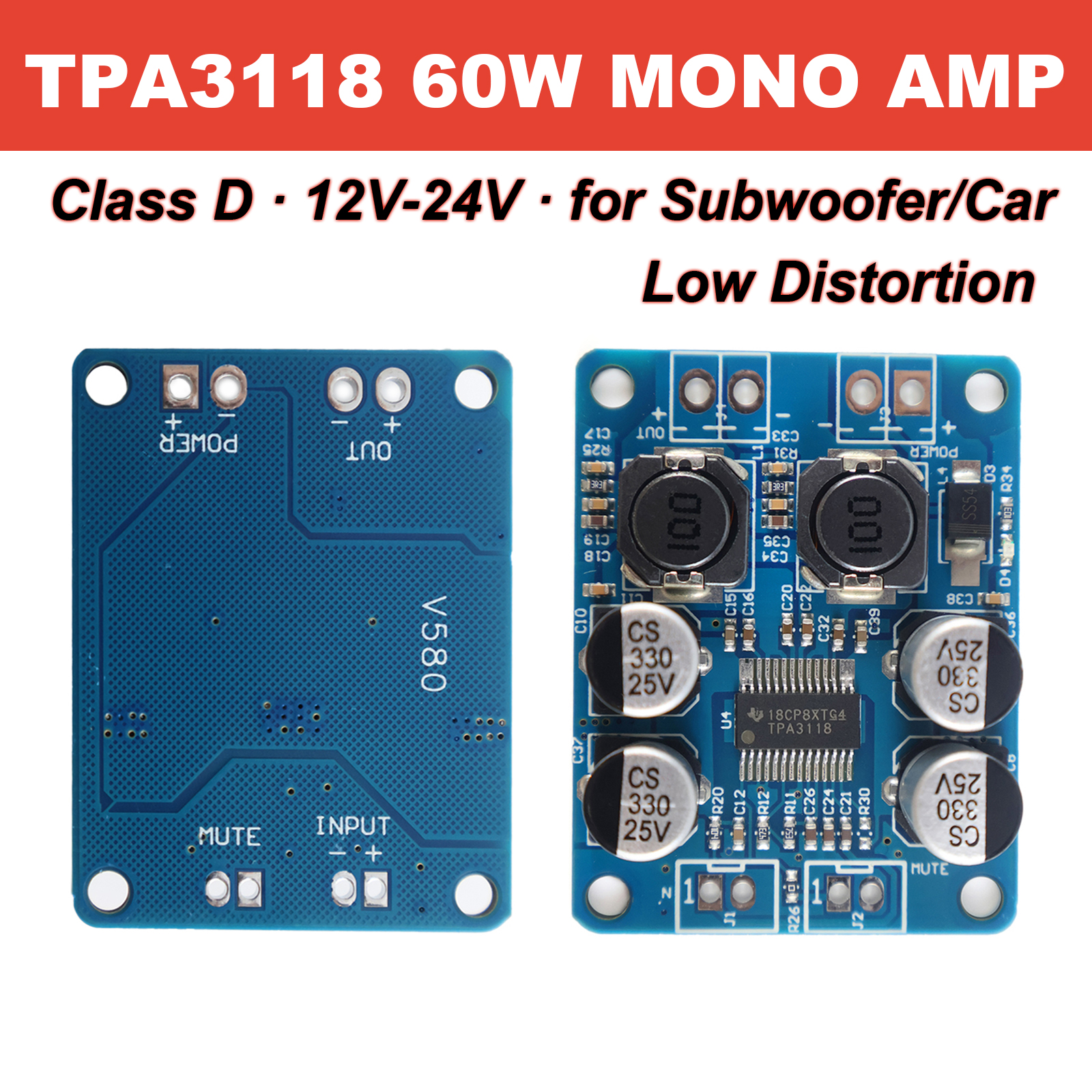 TPA3118 60W Mono Class D Digit - Home Cinema Subwoofer incelemesi ve fiyatı