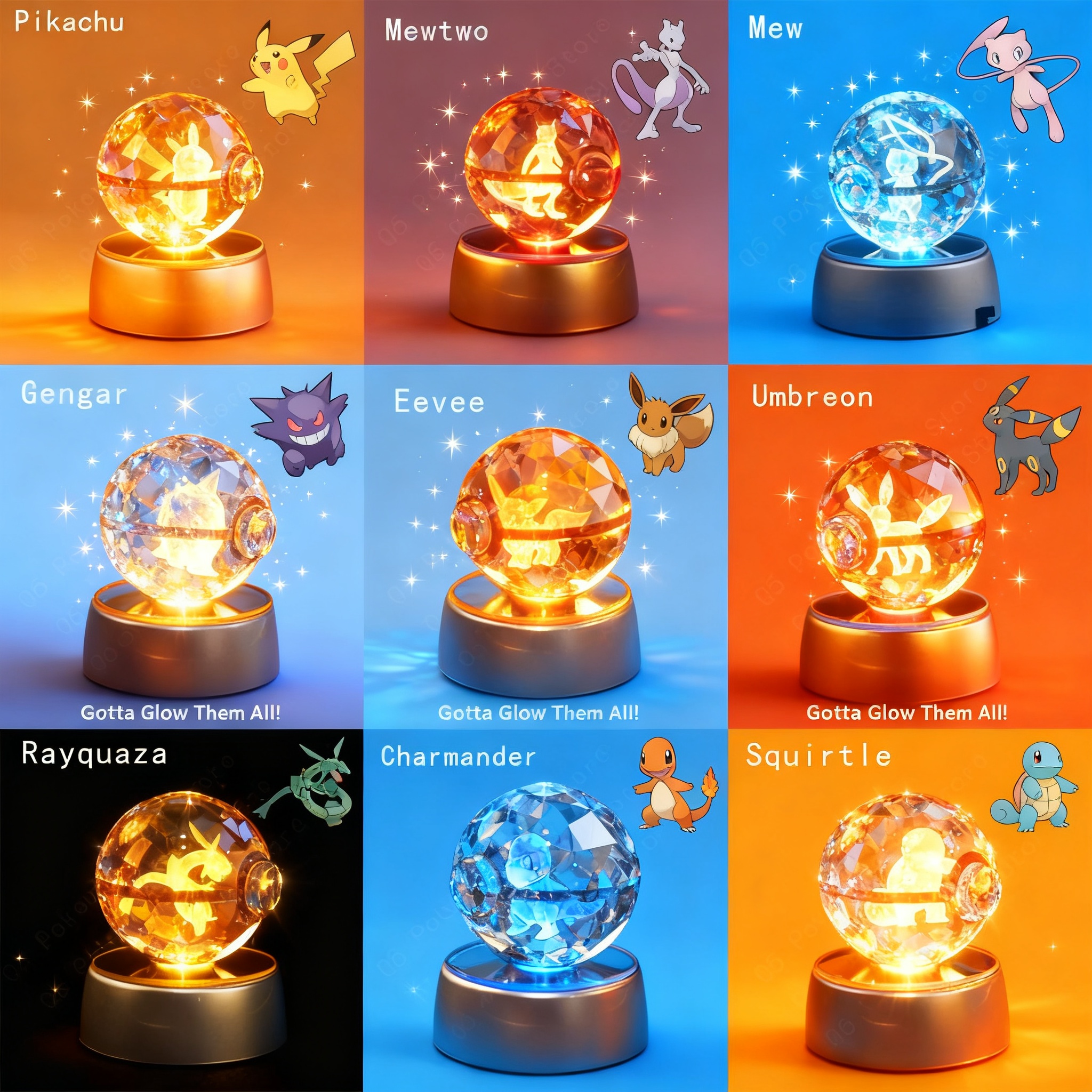 Pokemon Crystal Ball 3D Night  - Home Cinema Lighting incelemesi ve fiyatı