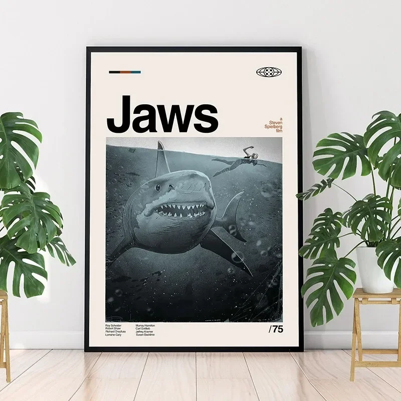 Minimalist Art Jaws Movie Post - Home Cinema Interiors incelemesi ve fiyatı