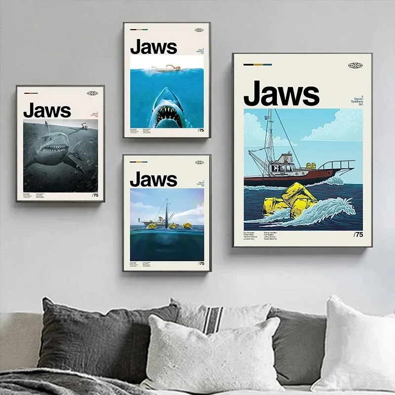 Minimalist Art Jaws Movie Post - Home Cinema Interiors incelemesi ve fiyatı