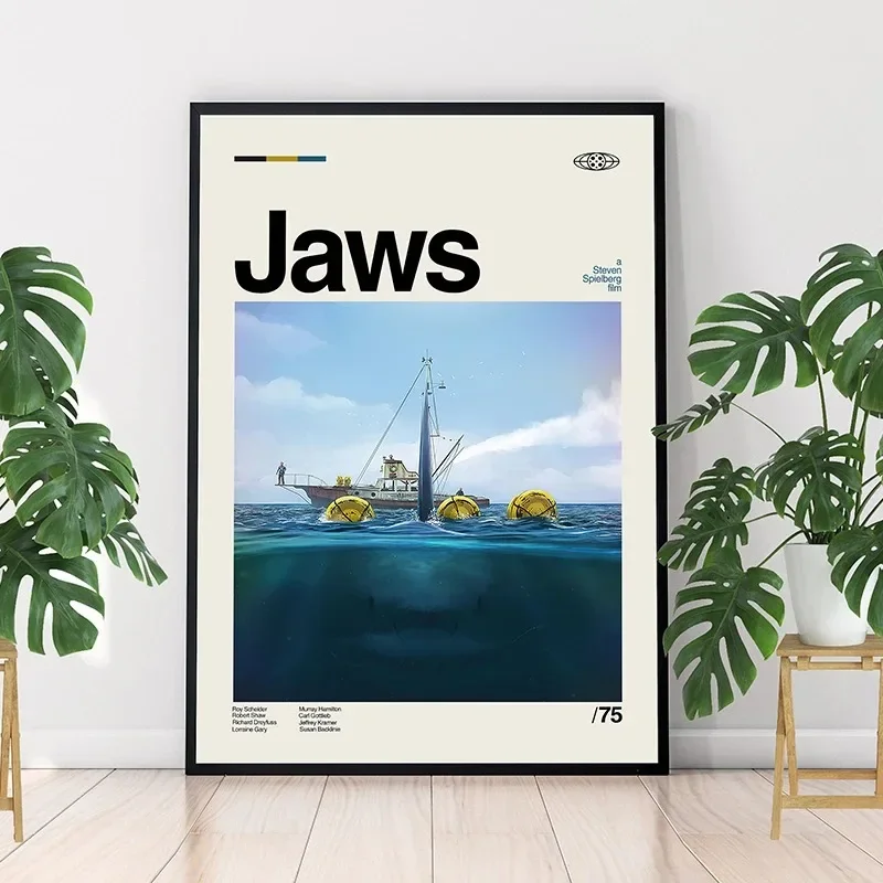 Minimalist Art Jaws Movie Post - Home Cinema Interiors incelemesi ve fiyatı
