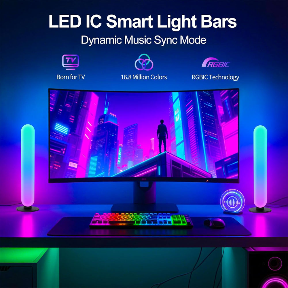 1/2/3Pcs Smart LED Light Bar,1 - Home Cinema Lighting incelemesi ve fiyatı