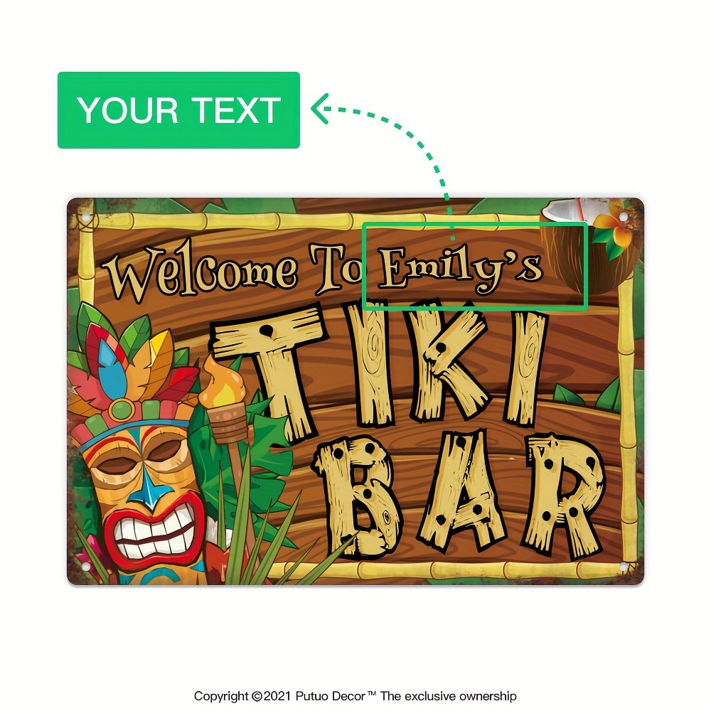 Custom  Decor Tiki Bar Sign, P - Home Cinema Classic incelemesi ve fiyatı