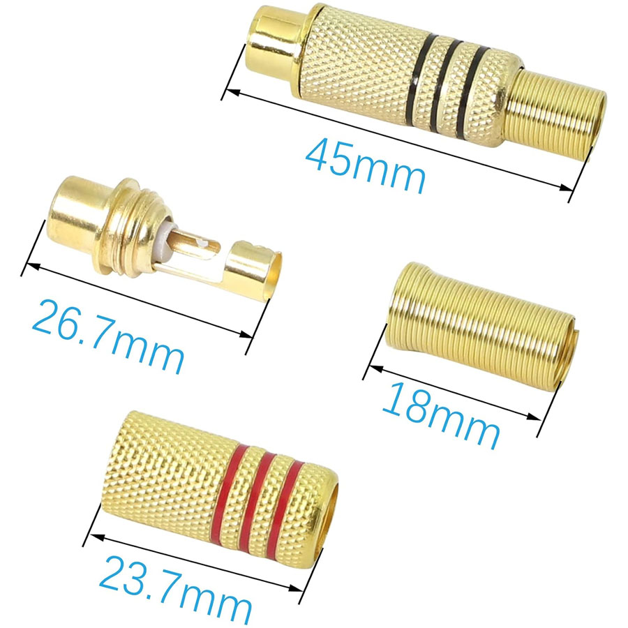 4PCS RCA Plug Gold Plated Sold - Klipsch Home Cinema incelemesi ve fiyatı